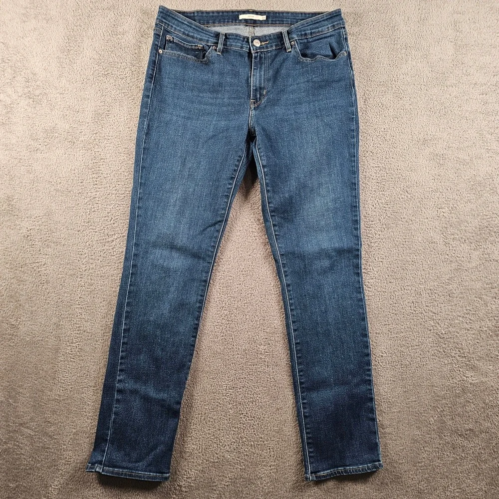 Levis 712 Slim Jeans Womens 33 Dark Wash Blue Mid Rise Stretch Denim Pants